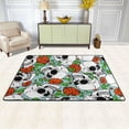 thumbnail image 2 of SKYSONIC Skull Flower Floral Retro Non-Slip Area Rug, Floor Carpet Comfort Floor Mats Decor for Indoor Front Porch Living Room Bedroom Kitchen, 36"x24", 2 of 7