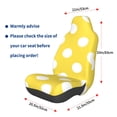 thumbnail image 2 of Picia Yellow And White Polka Dot Print Waterproof Sweating Car Seat Cover for Post Gym Workout, Running, Beach and Hiking, Universal Fit Anti-Slip Bucket Seat Protector, 2 of 5
