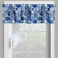 thumbnail image 2 of Ambesonne Philodendron Valance Pack of 2, Tropic Leafy, 54"X12", Cobalt Blue White, 2 of 5