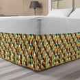 thumbnail image 1 of Abstract Art Bed Skirt, Retro Geometric Circles Pattern in Square Shapes Graphic Nostalgic Soft Tones, Elastic Bedskirt Dust Ruffle Wrap Around for Bedding Decor, 4 Sizes, Multicolor, by Ambesonne, 1 of 2