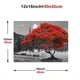 thumbnail image 5 of 1pc Tree Landscape Wall Art Canvas Lake Moon Painting Red And Black Scenery Picture, Modern Nature Artwork For Living Room Bedroom Bathroom Home Office Wall, No Frame 12x16inch 16x24inch, 5 of 5