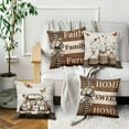 thumbnail image 4 of Farmhouse Pillow Covers 18x18 Inch Set of 4 Home Sweet Home Brown Throw Pillow Covers Truck Stripes Buffalo Plaid Outdoor Decor Farmhouse Mothers Day Pillowcase Cushion Case for Sofa Couch, 4 of 6