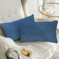thumbnail image 4 of A1HC 12x20 Inch Rectangular Decorative Velvet Throw Pillow Covers, Set of 2, Prussian Blue – Soft, Luxurious Cushion Covers for Sofa, Bed & Home Decor, 4 of 5