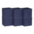 thumbnail image 2 of Essentiels Ménagers 87-1 Bacs de Rangement Pliables en Tissu / Ensemble de 6 Cubes avec Poignée à Rabat, Bleu Marine, 2 of 4