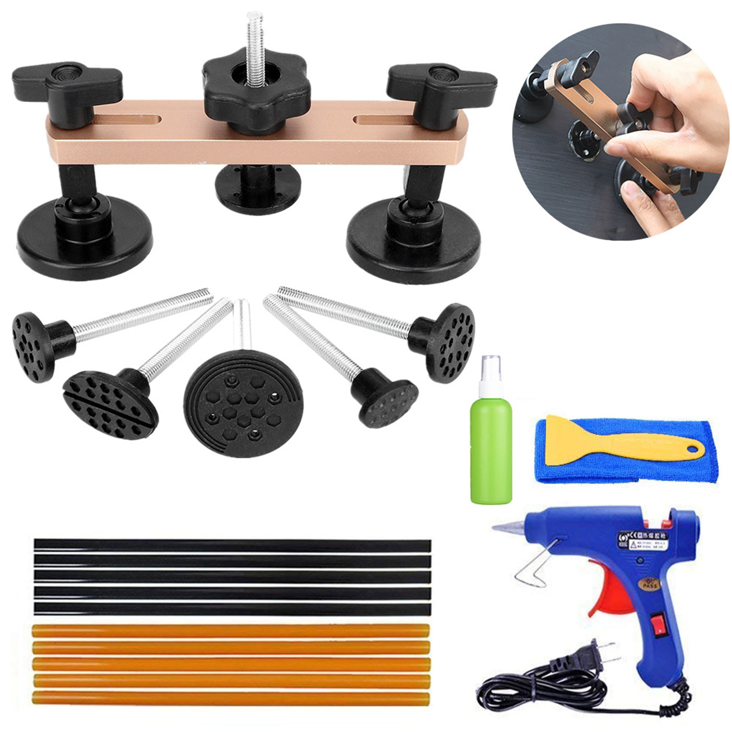 Auto Body Paintless Dent Repair Removal Tool Kits Dent Lifter Bridge Glue Puller Kits Walmart