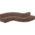 thumbnail image 3 of Meridian Furniture Arc Brown Vegan Leather Modular Sectional, 3 of 11