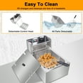 thumbnail image 5 of Zimtown 6L 2500W Electric Deep Fryer Commercial Tabletop Restaurant Frying Basket,Silver, 5 of 10