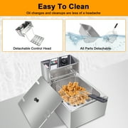 Zimtown 6L 2500W Electric Deep Fryer Commercial Tabletop Restaurant Frying Basket,Silver