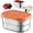 Orange, variant on Clearance Under $2 Small Stainless Steel Food Box with Silicone Lid, 110ml Snack Container