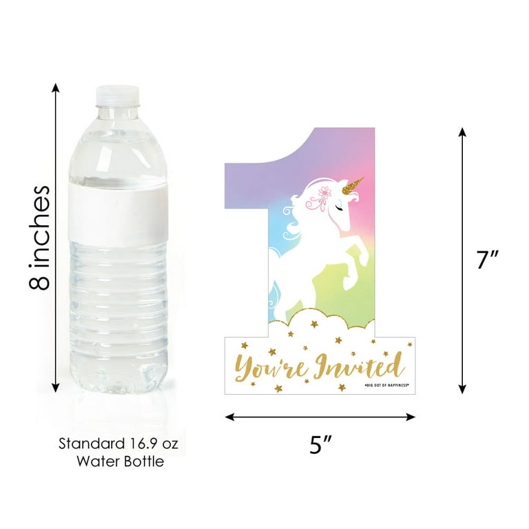 Multi Rainbow Dots Personalized Kids Birthday Water Bottle Labels