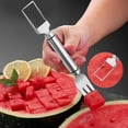 thumbnail image 4 of Cortador de sandía y fruta 2 en 1 de acero inoxidable; herramienta para cortar melón y uvas, ideal para la cocina, 4 of 8