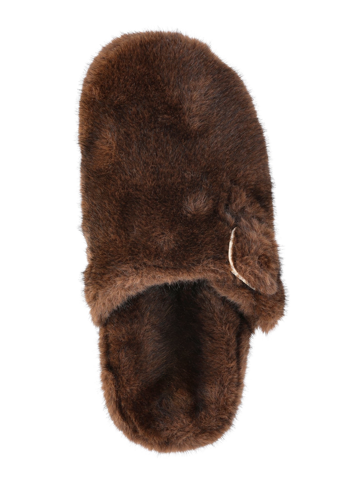 No Boundaries Women's Faux Fur Buckle Clog Slippers