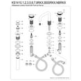 thumbnail image 6 of Kingston Brass KS1418RKX Webb Widespread Bathroom Faucet with Knurled Handle and Push Pop-Up Drain, Brushed Nickel, 6 of 8