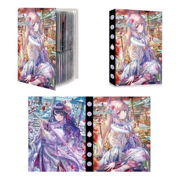 Genshin Impact Lumine Morax Beelzebul Cards Album 240PCS Cards Book Anime Map Letter Holder Binder Notebook Collection Folder