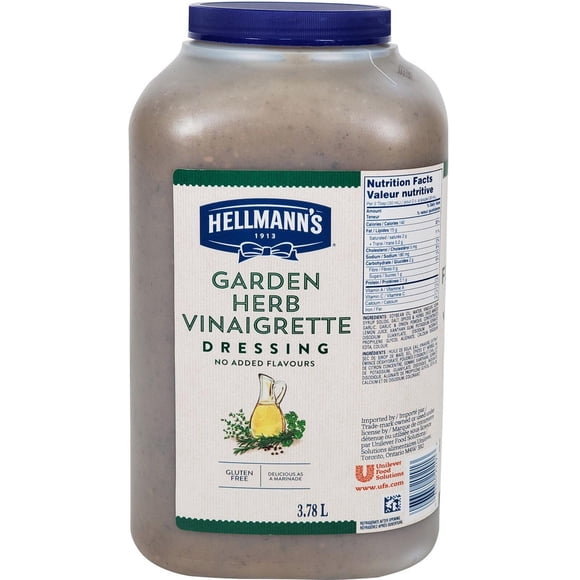 Hellmann's - Vinaigrette aux Fines Herbes du Jardin - 3,78 L - Lot de 2 - Saveur Classique d'Herbes pour Salades et Plus (2 Ct)