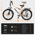 thumbnail image 4 of Qlife Cityone SO Electric Bike for Adults 26" Ebike,Full Suspension Peak 1200W Motor Ebikes with 21 Speed Carbon Steel Mountain Bicycle (White) with Fender & Rear Rack, 4 of 6