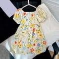 thumbnail image 5 of Amidoa Girls Summer Dresses A-Line Short Sleeve Dresses Casual Cotton Print Kids Sundress Multicolor Size 8, 5 of 5