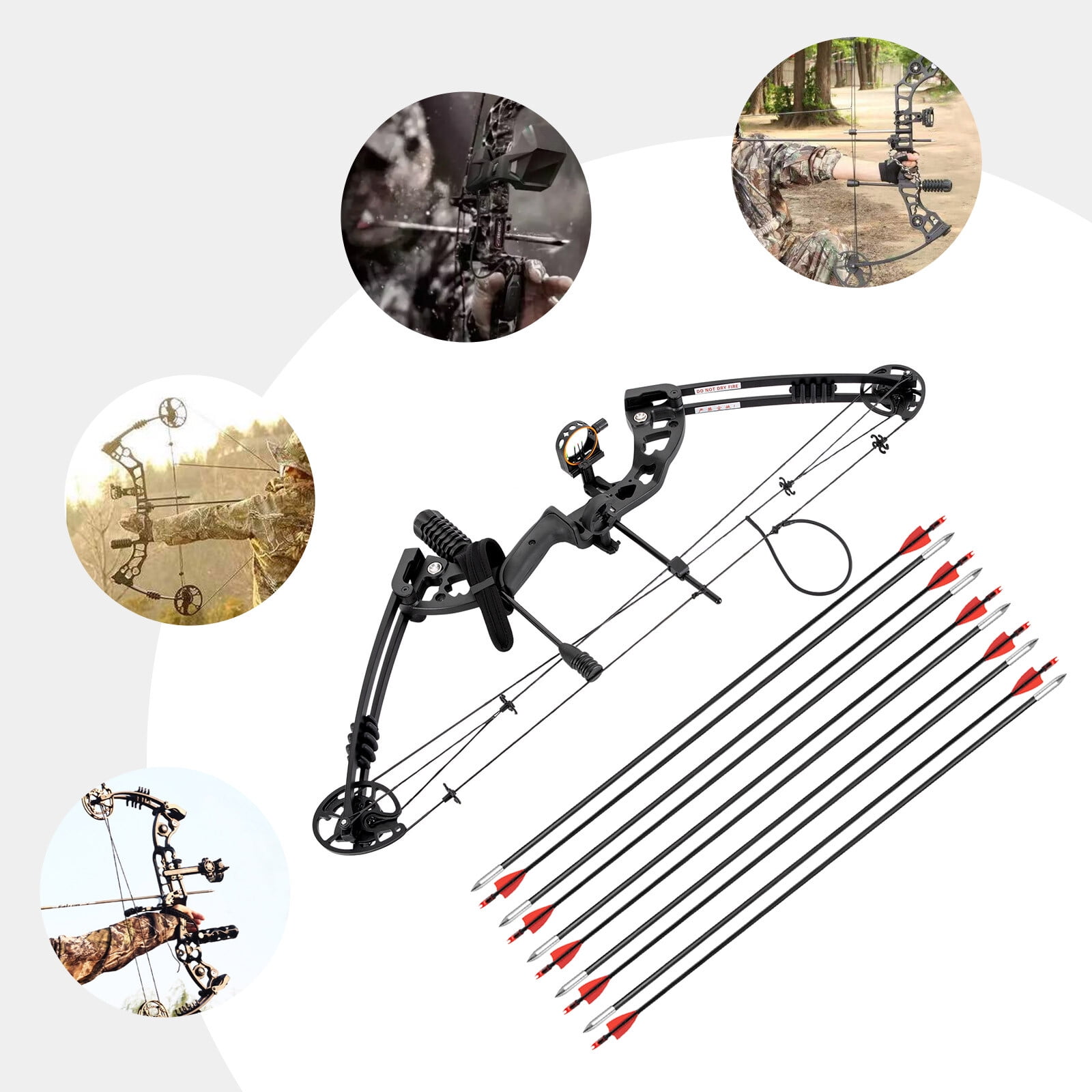 ToppiJoy Fully Adjustable Hunting Compound Bow, 30-55Lbs Draw Weight Compound Bow Kit with 12 Arrows, for Adults, Standard Hunting Bow for Adults and Advanced Archers