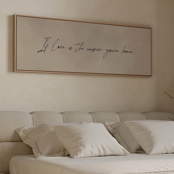 If Love Is The Answer You'Re Home Wall Art Neutral Horizontal Wall Art Wide Minimalist Panoramic Art Living Room Decor Wall Art Modern Wall Decor