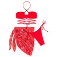 thumbnail image 2 of IDALL Bikini Sets Bathing Suit A Three Piece Bathing Suit Bikini With A Drawstring Skirt And Neck Swim Dress Micro Bikini Red XL, 2 of 5