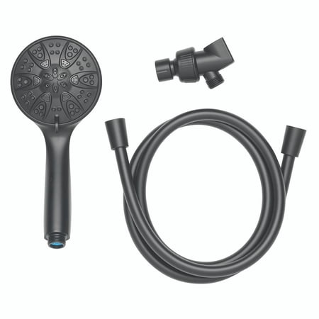 MAINSTAYS 5-SETTING HANDHELD SHOWER HEAD, MATTE BLACK