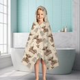thumbnail image 6 of Beige Highland Cow Fence Pattern Hooded Bath Towel，50"x30" for Ages 3 To 12 Kids, Quick Dry Lightweight Soft Microfiber Hood Beach Towel Cover Up for Kids, 6 of 7