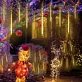 thumbnail image 2 of Rosnek LED Meteor Shower Lights Outdoor, 30/50cm Waterproof Hanging Falling Rain String Lights Xmas Decoration Light for Party Christmas Lights, 2 of 5