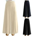 thumbnail image 7 of Lovskoo Wide Leg Pants for Women Summer Elastic Waist Solid Color Pleated Trendy Casual Pants Blue, 7 of 7