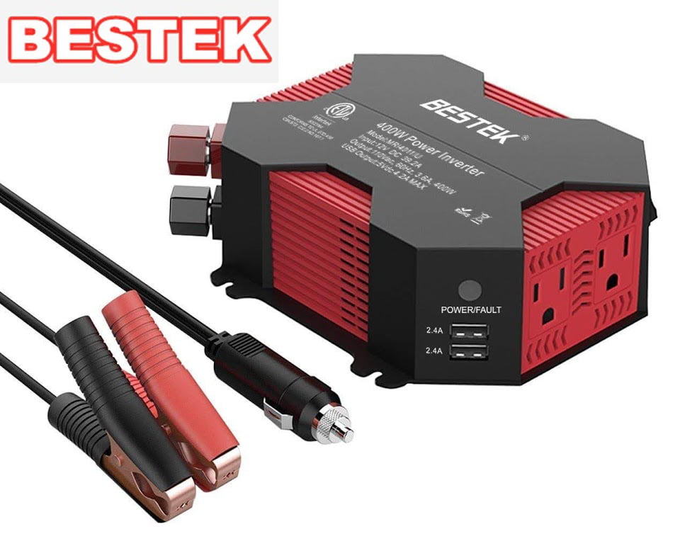BESTEK 200W Car Power Inverter DC 12V to AC 110V Converter with 7.8A 4 USB Car 