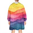thumbnail image 2 of Colorful Tie Dye Mountain Pattern Wearable Oversized Blanket,Wearable Blanket Hoodie for Adults,Cozy Hooded Blankets with Super Pockets,Super Warm Fuzzy Pullover for Women & Men, 2 of 6