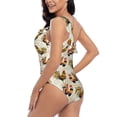 thumbnail image 4 of Gaeub Colorful Roosters Women's One Shoulder Ruffle Tummy Control Swimwear for Swimming Surfing Beach Party - Large, 4 of 8