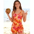 thumbnail image 2 of Aideaone Girl One Piece Swimdress Swimsuits Adjustable Straps Bathing Suit with kirt Tummy Control Swim Dresses Size 10-16, 2 of 6