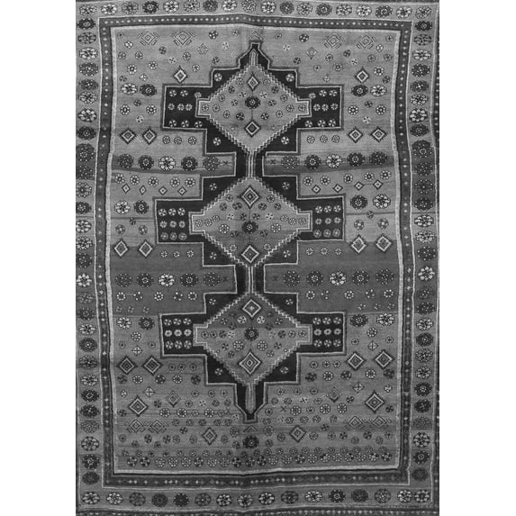 Ahgly Company Indoor Rectangle Persian Gray Traditional Area Rugs, 7' x 10'