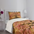 thumbnail image 2 of Ambesonne Boho Quilted Bedspread Set 2 Pcs, Blushy Sakura Fantasy Tree, Twin Size, Soft Pink Pale Vermilion, 2 of 4