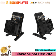 4.2TH/s Bitaxe Supra Hex 702 Bitcoin Lottery Miner with 6Pcs BM1368 ASIC Chip Home Solo Mining BTC Miner Open-source Crypto Lotto Machine,Black Stand