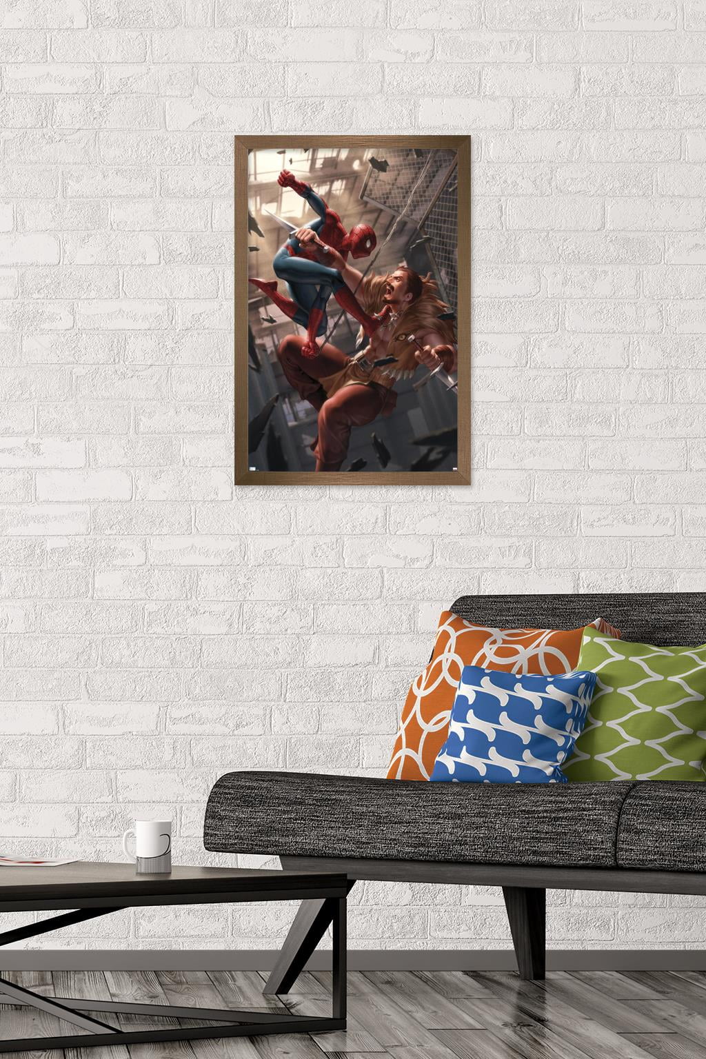 Marvel Comics - Spider-Man - Battle with Kraven Wall Poster, 14.725" x 22.375", Framed