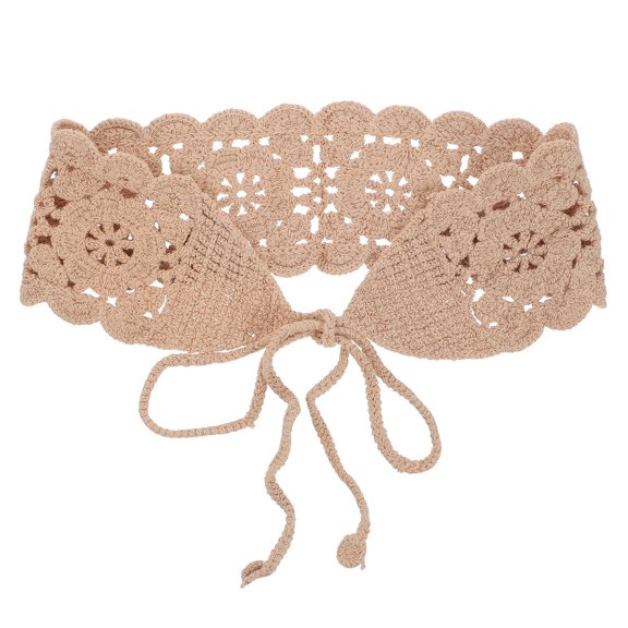 Soimiss 1Pcs Lace Flower Collar Chic Fake Collar for Women Daily Use Cotton Khaki