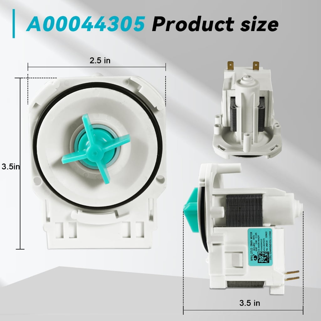 Dishwasher Drain 120V 35W Replacement for A00044305 3276730 AP5805766 Quick-Install Design