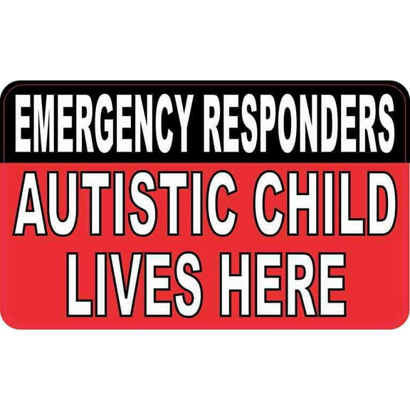 5in x 3in Autistic Child Lives Here Sticker