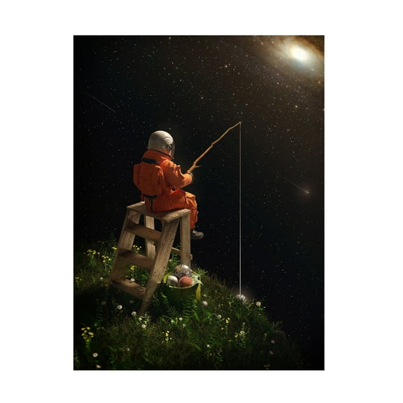 Canvas Wall Art - Francis Minoza 'Star Fishing' Wall Art for Living Room, Bedroom, or Office Décor by Trademark Fine Art - 14 x 19 Inches