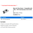thumbnail image 2 of Mass Air Flow Sensor - Compatible with 1996 - 1997 Ford Aerostar 3.0L V6 VIN U, 2 of 2
