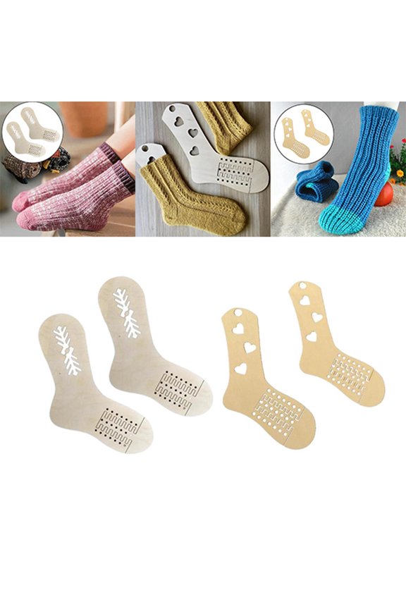 4Pcs DIY Handmade Knitted Christmas Gift Adult Beginners Herzmuster+Streifenmuster