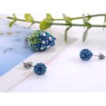 thumbnail image 4 of Cute Sapphire Blue Green Small Eggplant Rhinestone Fashion Pendant Earring Set, 4 of 4