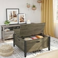 thumbnail image 4 of Bestier Farmhouse Coffee Table with Storage for Living Room Grey, 4 of 7