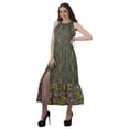 thumbnail image 3 of Moomaya Robe Longue Imprimée pour Femmes, Fente avant, Aguichant, Sans Manches, en Rayonne, Robe de Mariage, 3 of 4