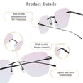 thumbnail image 2 of LifeArt Pure Titanium Frame Glasses/Blue Light Blocking Reading Glasses, Reduce Eyestrain, Stylish for Men and Women(Black,+1.00 Magnification), 2 of 5