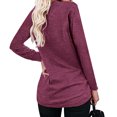 thumbnail image 4 of Womens Long Sleeve Tops Solid Color Casual Basic T Shirts Chest Pocketed Loose Fit Tunic Tees Tops Comfy Blouses Womens Clothes, 4 of 7