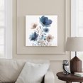 thumbnail image 2 of Wall Art Prints, Navy Blue Floral Framed Canvas Prints for Bedroom Living Room Bathroom Office, Watercolor Flowers Farmhouse Gallery Wrap Wall Art Poster for Gifts Home Decor 20"x20", 2 of 9