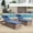 Dark Blue, variant on Wiilayok Outdoor Chaise Lounge Set of 2,Rattan Wicker Chaise Lounge with Adjustable Backrest, Outdoor Reclining Chairs for Garden Pool Backyard Deck,White
