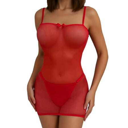 RUTAYY Women Wrap Bow Dress Strap Hollowed Backless Underwear Lingerie Home Intimates Soft